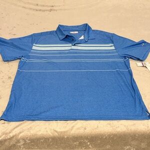 Grand Slam Blue Striped Golf Polo Shirt UPF 50